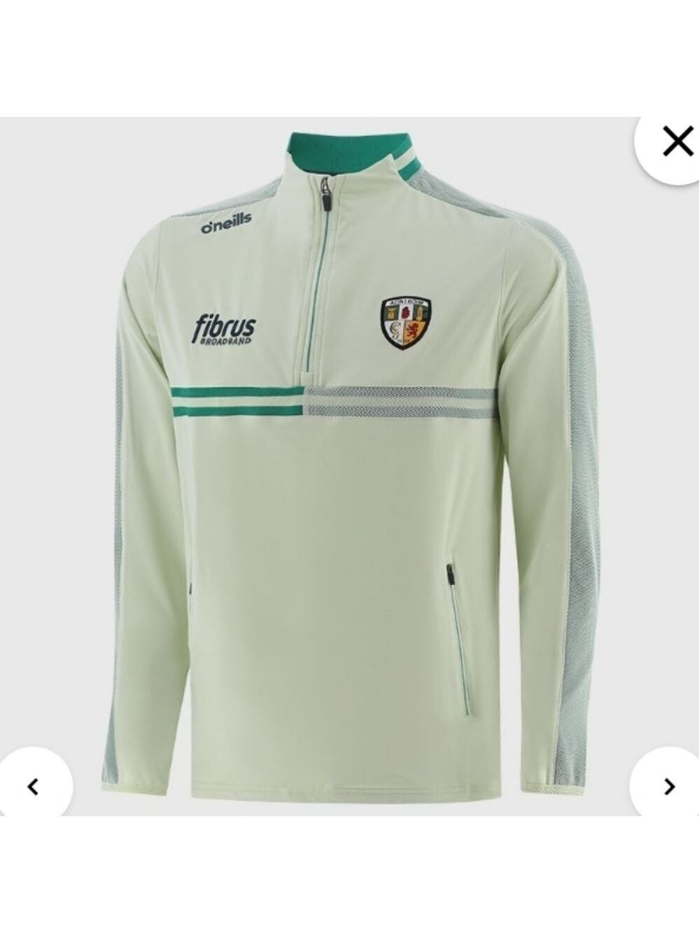 O'Neills Antrim GAA Men's Nepal Brushed Half Zip Top Green / Marine Sz Medium